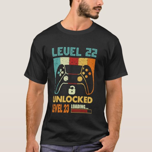 Niveau 22 Ontgrendeld Niveau 23 Geweldige 22e BI l T-shirt (Voorkant)