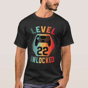 Niveau 22 Onvergrendelde Birthday  Gamer 22e geboo T-shirt