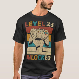 Niveau 23 23e verjaardag ontgrendeld 23 jaar oude  t-shirt