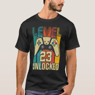 Niveau 23 Onvergrendelde videogamer 23e verjaardag T-shirt
