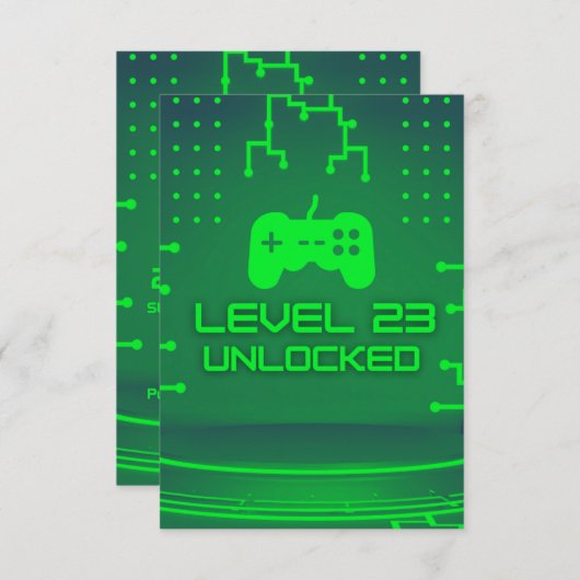 Niveau 23 Unlocked Gaming 23e verjaardag Kaart (Voorkant / Achterkant)