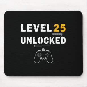 Niveau 25 Onvergrendelde videogamer 25e verjaardag Muismat