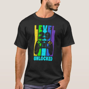 Niveau 29 Onvergrendelde 29 jaar oude Mannen Gamer T-shirt