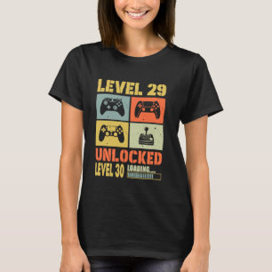 Niveau 29 Unlocked 29e verjaardag 29 jaar oud Vide T-shirt