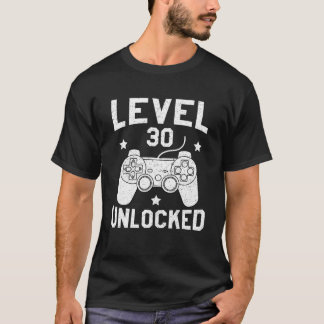 Niveau 30 onvergrendelde gamer 30th Birthday Bday  T-shirt