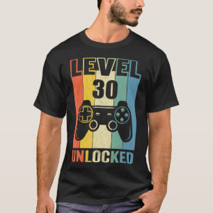 Niveau 30 onvergrendelde grappige videokamer 30e v t-shirt