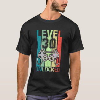 Niveau 30 Onvergrendelde videoband 30th Birthday T T-shirt