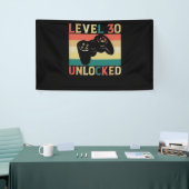 Niveau 30 onvergrendelde videogamer 30e verjaardag spandoek (Beurs)