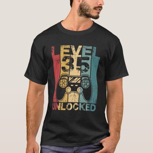 Niveau 35 Ontgrendeld Geweldige 1988 Videogame 35t T-shirt (Voorkant)