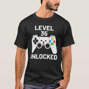 Niveau 35 Ontgrendelde Grappige Video Gamer Gamepa T-shirt