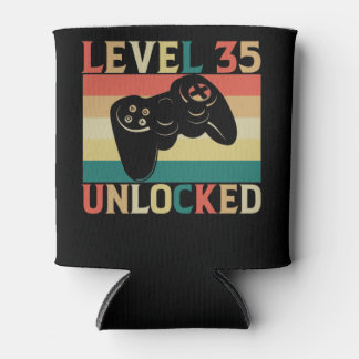 Niveau 35 Onvergrendelde videogamer 35e verjaardag Blikjeskoeler