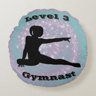 Niveau 3-gymnast rond kussen