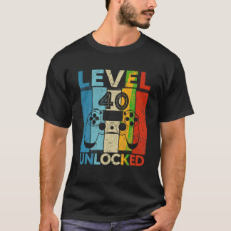 Niveau 40 Ontgrendeld 40e verjaardag Videogame 40  T-shirt