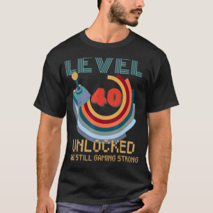 Niveau 40 Ontgrendelde Video Gamer 40e Verjaardag T-shirt