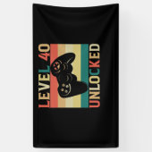 Niveau 40 ontgrendelde videoband 40e verjaardag spandoek (Verticaal)