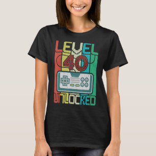 Niveau 40 ontgrendelde videoband 40e verjaardag t-shirt