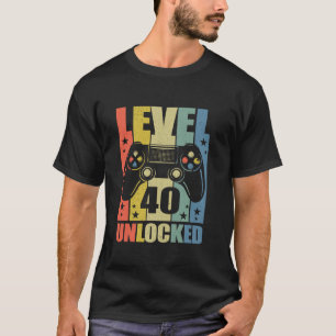 Niveau 40 onvergrendelde grappige videoband Gamer T-shirt