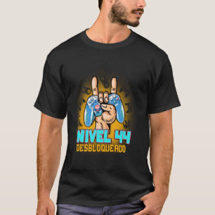 Niveau 44 Ontgrendeld 44ste Verjaardag Spaans Verj T-shirt