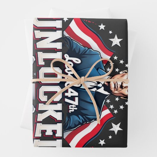 Niveau 47e ontgrendeld Trump won Inaguration Day Inpakpapier Vel (In situ)