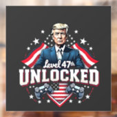 Niveau 47e ontgrendeld Trump won Inaguration Day Raamsticker (Vel 2)
