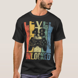 Niveau 48 ontgrendeld 48e verjaardag voor videogam t-shirt