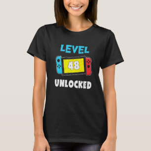 Niveau 48 Onvergrendelde videogames 48e verjaardag T-shirt