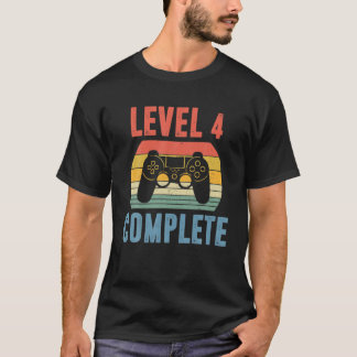 Niveau 4 Complete Gamer Funny 4 jaar bruiloft Anni T-shirt