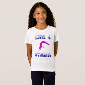 Niveau 4 Gymnast Blauw en Magenta Gymnastiek T-shirt (Voorkant volledig)