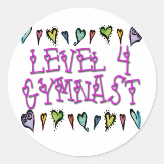 Niveau 4 Gymnast harten Ronde Sticker