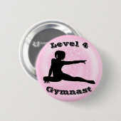 Niveau 4 Gymnast - Meisjes Gymnastiek Button (Voorkant /achterkant)