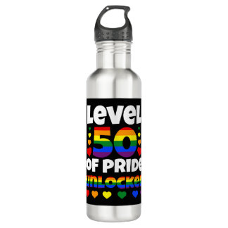 Niveau 50 van Pride Unlocked Rainbow LGBT 50ste ex Waterfles