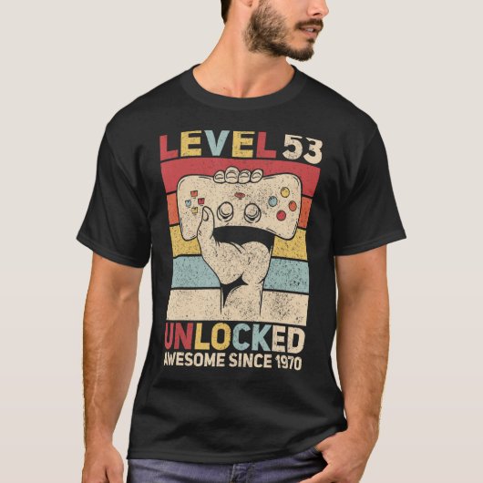 Niveau 53 ontgrendeld 53 jaar oude Mannen 53 jaar T-shirt (Voorkant)