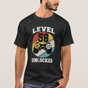 Niveau 58 ontgrendeld 58 jaar oude Retro 80S 58th T-shirt