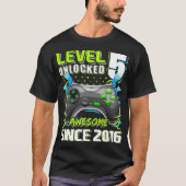 Niveau 5 Geweldige 2016 ontgrendeld videogame 5th T-shirt (Voorkant)
