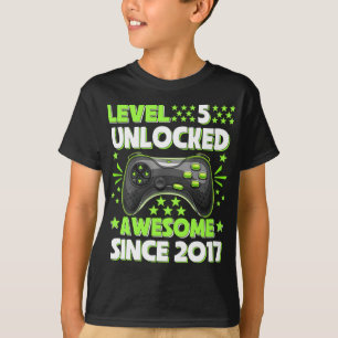 Niveau 5 Geweldige 2017 videogame 5 jaar niet verg T-shirt