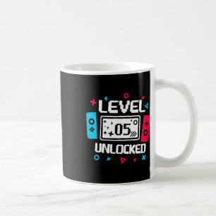 Niveau 5 ontgrendelde gamer - 5e verjaardag cadeau koffiemok