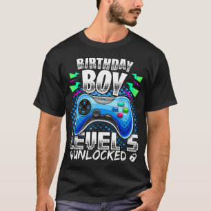 Niveau 5 onvergrendelde videogame 5e verjaardag ga t-shirt