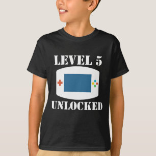 Niveau 5 Onvergrendelde videogames 5e verjaardag T-shirt
