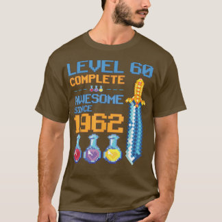 Niveau 60 ontgrendeld videospel 60e verjaardag Par T-shirt