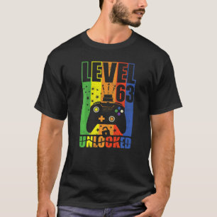 Niveau 63 niet-vergrendeld Birthday Level 63rd Bir T-shirt