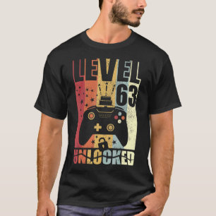 Niveau 63 niet-vergrendeld Birthday Level 63rd Bir T-shirt