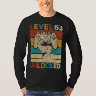 Niveau 63 ontgrendelde 63e verjaardag 63 jaar oude t-shirt