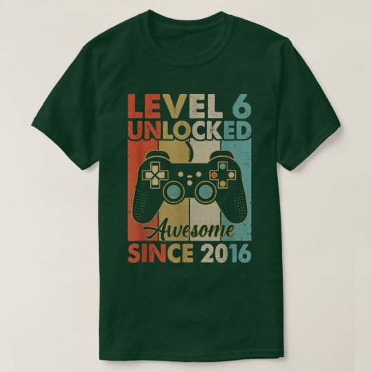 Niveau 6 Geweldige 2016-videogame zonder vergrende T-shirt (Design voorkant)