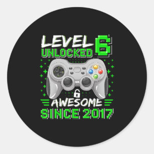 Niveau 6 Geweldige 2017-videogame 6th Birth Ronde Sticker