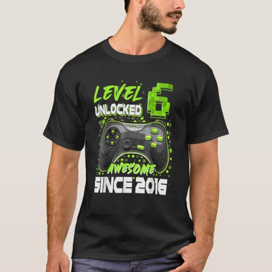 Niveau 6 niet-vergrendeld Geweldige sinds 2016 6e  T-shirt (Voorkant)