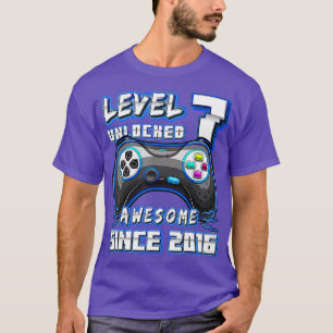 Niveau 7 Geweldige 2016 ontgrendeld videogame 7th T-shirt