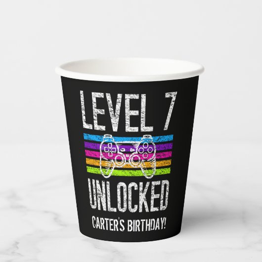 Niveau 7 onvergrendelde 7e verjaardag persoonlijke papieren bekers (Voorkant)