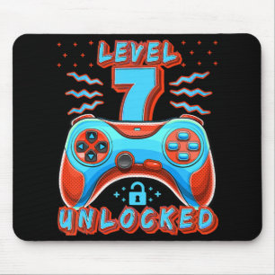 Niveau 7 Onvergrendelde videogame 7e verjaardag Ga Muismat