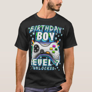 Niveau 7 Onvergrendelde videogame 7e verjaardag Ga T-shirt