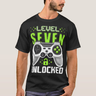 Niveau 7 Onvergrendelde videogame 7e verjaardag Ga T-shirt